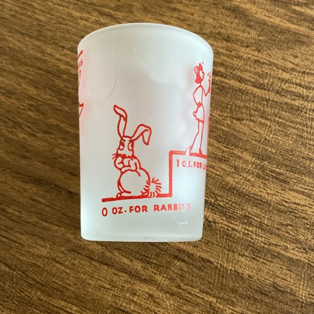 Two Vintage Hazel Atlas SAY WHEN ! and THEE Shot Glasses